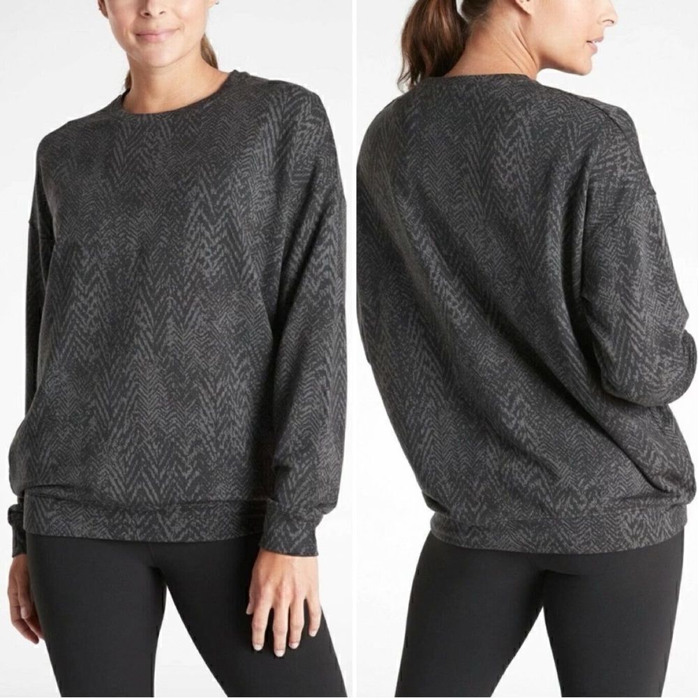 Athleta Studio To Street Black Women’s Sweatshirt, Sz Small